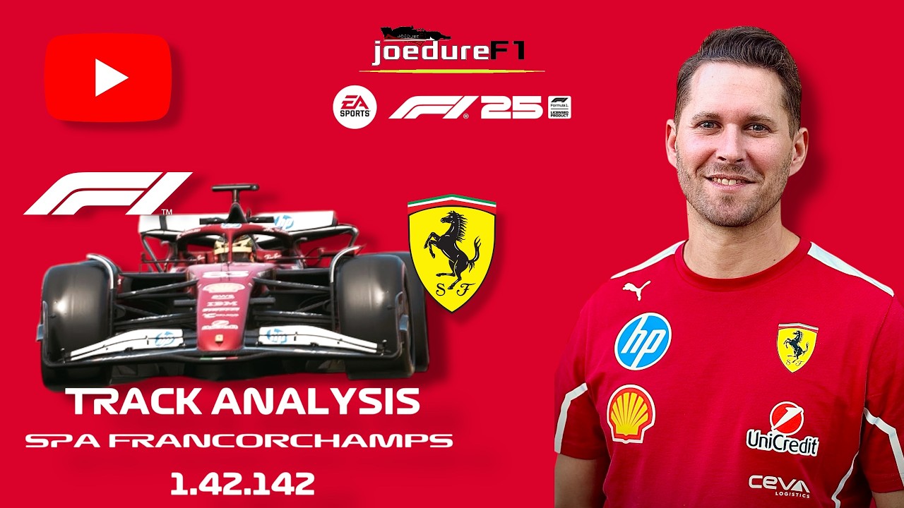 F1 25 Track Analysis Spa - Slow-Motion Racing Line Guide #formula1 #f1simracing #gaming #belgium