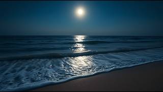 Silver Waves Under the Midnight Moon: Ultra-Realistic Seascape with Stunning Water Reflections in 4K