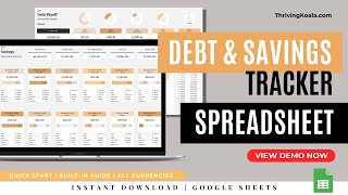 DEBT TRACKER Template + SAVINGS TRACKER || Google Sheets