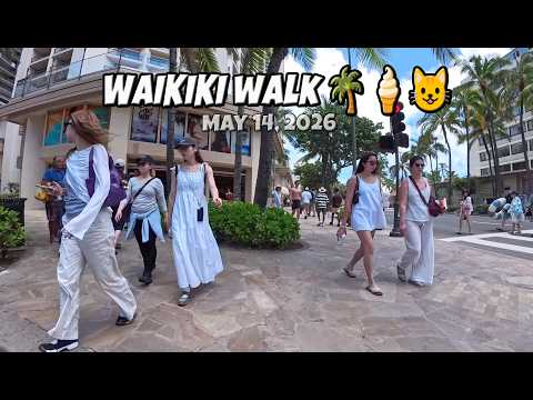 Waikiki Walk 🌴 ワイキキ散歩 | Cat Cafe Moff, Duke’s Lane & Food Adventure | May 2026