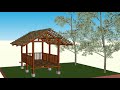 cara buat gazebo kayu