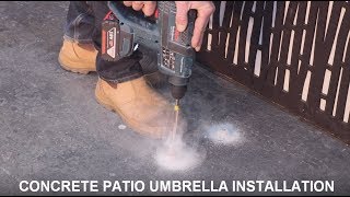 How to install a Cantilever Umbrella on a concrete patio by INSTANT SHADE UMBRELLAS