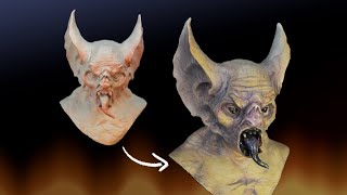 The hunter, hunted - Painting a torchlit bat bust