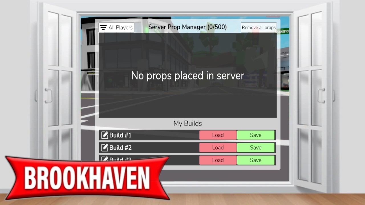 Новая система сохранения объектов и элементы управления в ролевой игре Brookhaven.