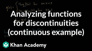 Analyzing functions for discontinuities (continuous example) | AP Calculus AB | Khan Academy