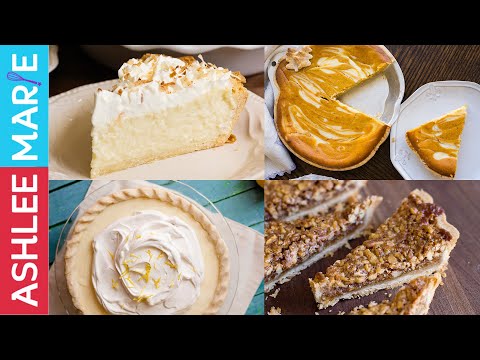 how-to-make-4-fantastic-pies---pumpkin-cream-cheese,-sour-cream-lemon,-coconut-cream-and-pecan!
