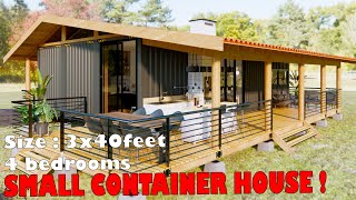 3x40ft Shipping Container Homes | Happy family in a small container house with 4 bedrooms