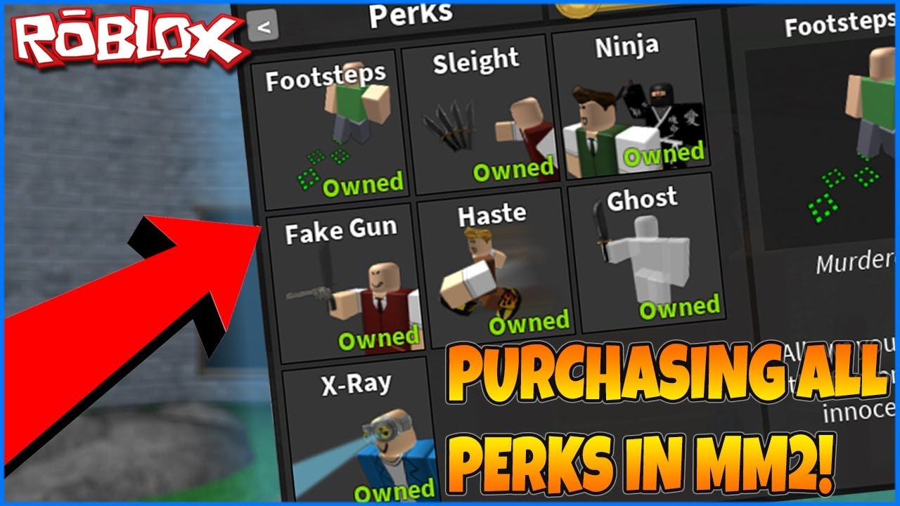 Finally Purchased All Perks Murder Mystery 2 Youtube - roblox murderer mystery 2 perks