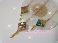 【レジン】薔薇とクラッシュガラスのぷっくりひし形ペンダント♪【resin:Rose and crush glass rhombus pendant♪】