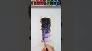 Watercolor Galaxy bookmark painting |  Easy watercolor tutorials #shorts #artshorts