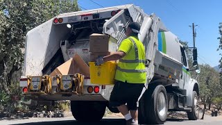 Recology Marin County's Unique Manual Recycling Route - Mini Rear Loader Garbage Truck in the Hills!