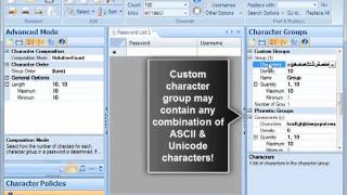 Password Generator by BinaryMark - Character Groups