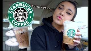 trying the new Ariana Grande Starbucks drink!! (iced caramel cloud macchiato)