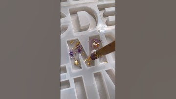 DIY M name letter keychain ideas resin art Tutorials #diy #resin #art #viral #shorts