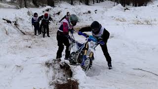 Скийоринг Skijoring 2021-02 | Барнаул | Extreme Ski Racing Behind Motorcycles
