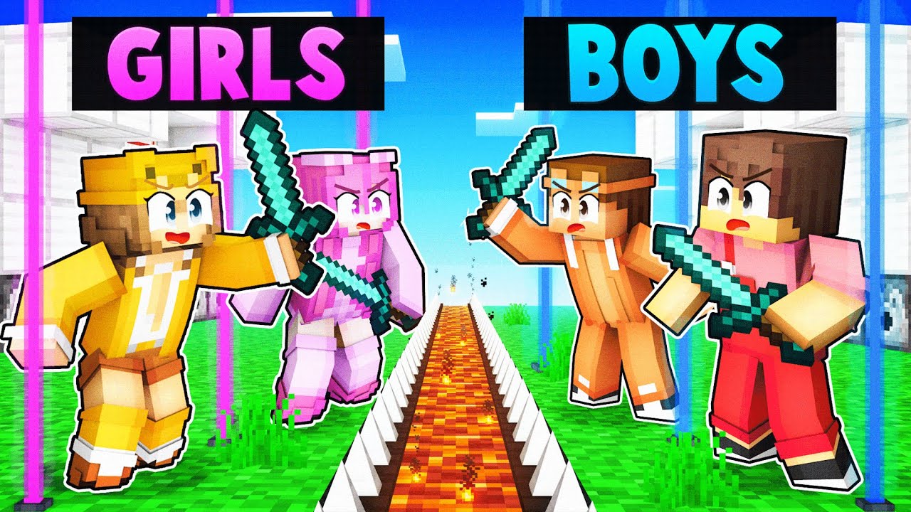 BOYS vs GIRLS ONLY Security Base In Minecraft!
