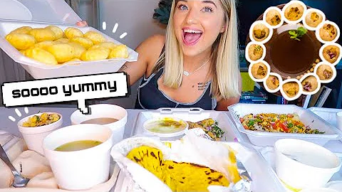 trying Indian street food | SAMOSA CHOLE CHAT, PAN...