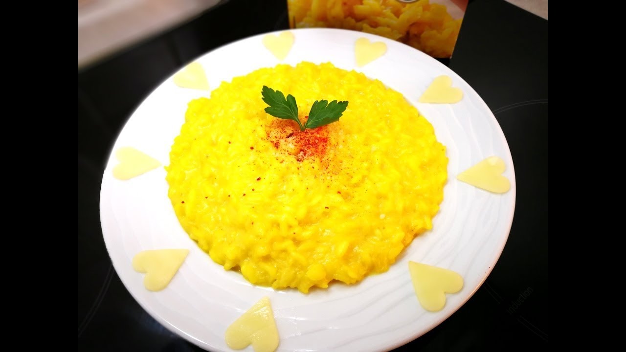 Risotto allo zafferano 🥄Risotto alla milanese 😋ريزوتو بالزعفران YouTube