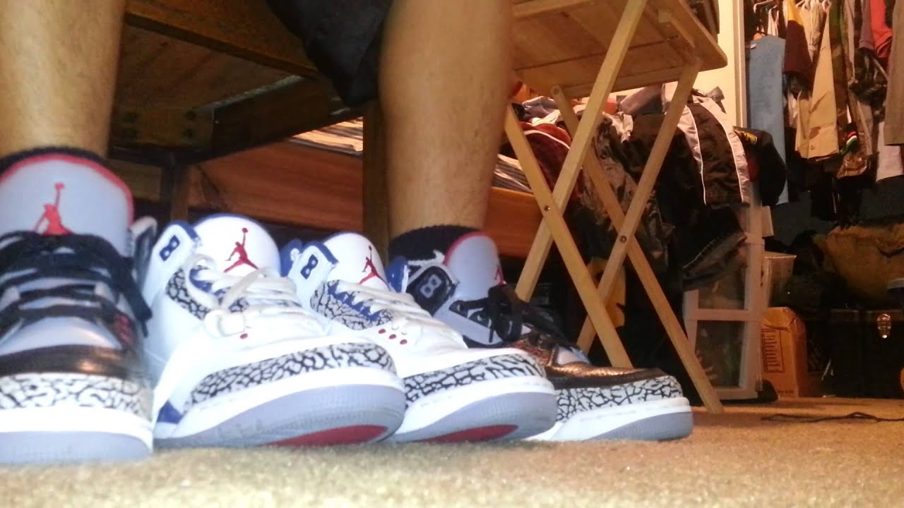 jordan true blue 3 on feet