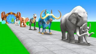 Paint Animals Cow Cartoon Yak Bison Bull Ox African Buffalo Fountain Crossing Animal Transformation