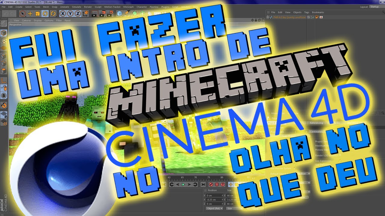 Fui fazer intro de MINECRAFT no Cinema 4D e olha no que deu - ANIMAÇÃO
