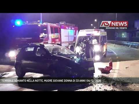 Video TERRIBILE SCHIANTO NELLA NOTTE, MUORE GIOVANE DONNA DI 33 ANNI | 04/12/2025