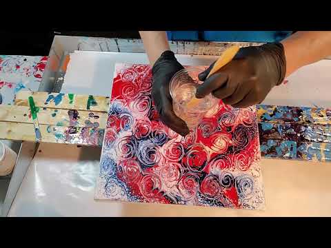 Acrylic Pour Painting_ New Product Test of Golden Isolation Coat