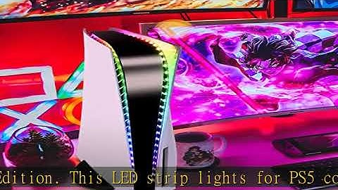 Auarte RGB LED Light Strip for PS5 Disc & Digital Edition, 5050 RGB Flexible LED Strip with 7 Color
