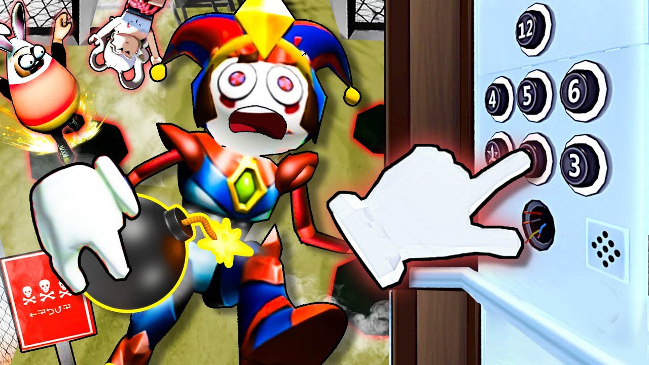 無限電梯模擬器 電梯停的每個樓層都是數位馬戲團大嘴怪捏造的！Roblox