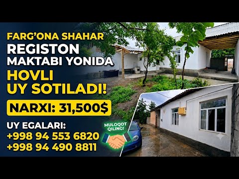 FARGONA SHAHAR REGISTON MAKTABI YONDA 2 / 8 SOTIX 4 XONA ARZON XOVLI UY SOTILADI 31 500$ KAMI BOR
