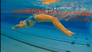 Backstroke push off/ smooth swimming / streamlined body position