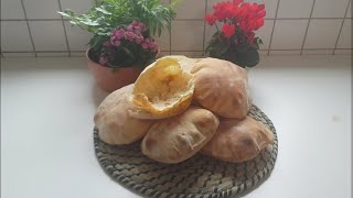 طريقة صناعة الخبز السوري في المنزل بطريقة سهلة وسريعة وبفرن المنزل