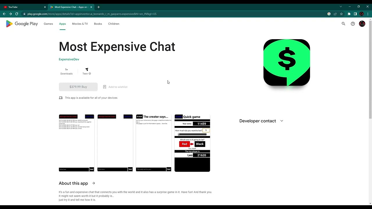 Most Expensive Chat – Apps on Google Play   Google Chrome