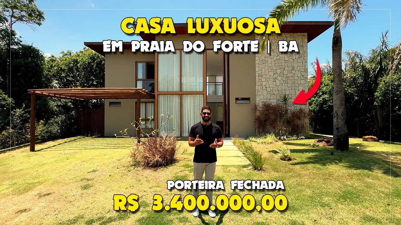 CASA LUXUOSA À VENDA PORTEIRA FECHADA | PRAIA DO FORTE BAHIA