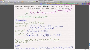 Discrete Math 1 - Tutorial 10 Multinomial Theorem Examples