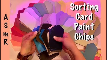 ASMR Request (No talking) Sorting paint chip cards/Card stock sounds