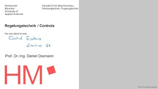 Information Controls @HM FK03 - Lecture #6A Guide