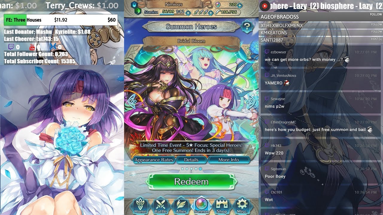 Final Bridal Bloom Banner Summoning with 200+ Orbs! | Live Streamed 【Fire Emblem Heroes】 langrisser mobile apk