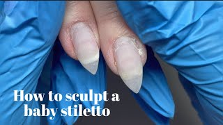 Pt 1 - How to sculpt a baby stiletto nail using hard gel | Watch me work