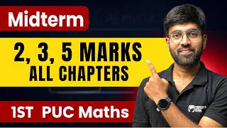 All 2, 3 & 5 Marks Fixed Questions 1st PU Maths Midterm Exam 2026 | Score 75+