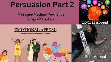 Persuasion Part-2 | Logical, Fear, Emotional Appeal | Message-Medium-Audience Characteristics