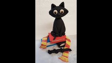how to make a black cat gumpaste cake topper tutorial
