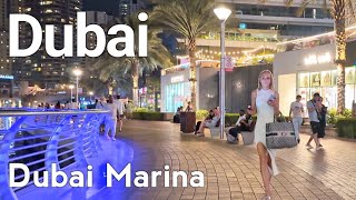 Dubai [4K] Dubai Marina, Marina Walk Walking Tour 🇦🇪