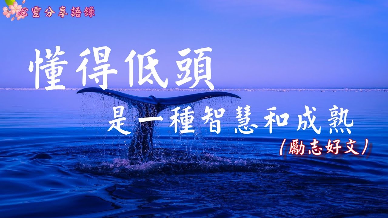 懂得低頭，是一種智慧和成熟( 勵志好文) –––《心靈分享語錄》 - YouTube