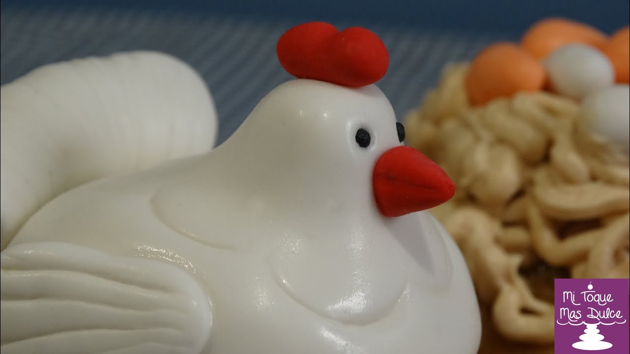 Como moldear una gallinita en fondant
