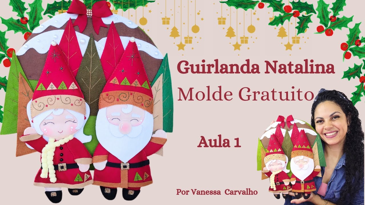 MOLDE GRATUITO Guirlanda de natal - Aula 1