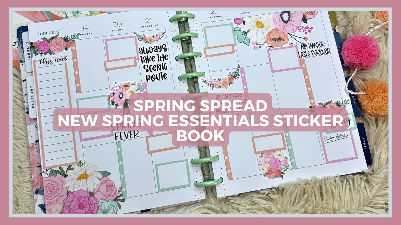 Spring Plan with Me | Amber Plans Her Day Spring Essentials Sticker Book