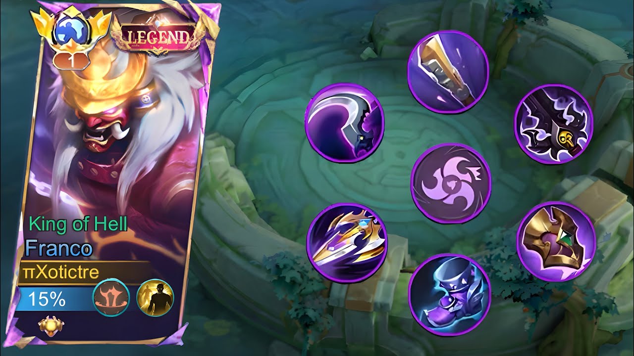 PURPLE BUILD FRANCO IS SO BROKENNN !! ( one hook delete ) - Mobile legends 