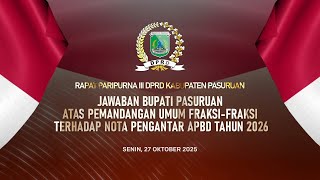 RAPAT PARIPURNA III DPRD KABUPATEN PASURUAN