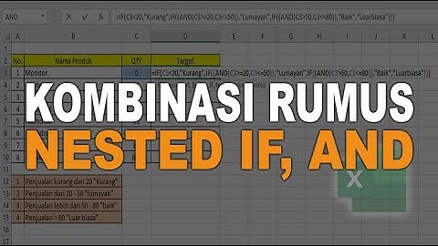 Belajar Kombinasi Rumus IF Bertingkat (Nested IF), AND - Tutorial Excel Pemula